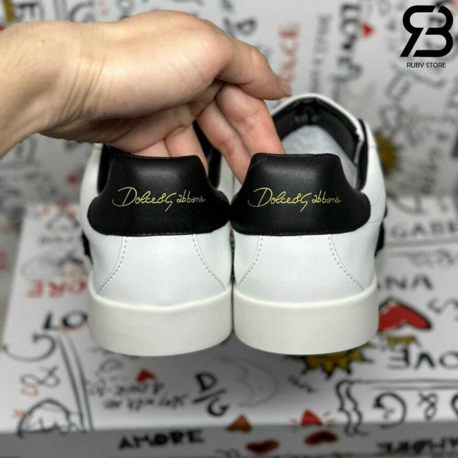 Giày Dolce & Gabbana Portofino Nappa Calfskin With Patches White Black