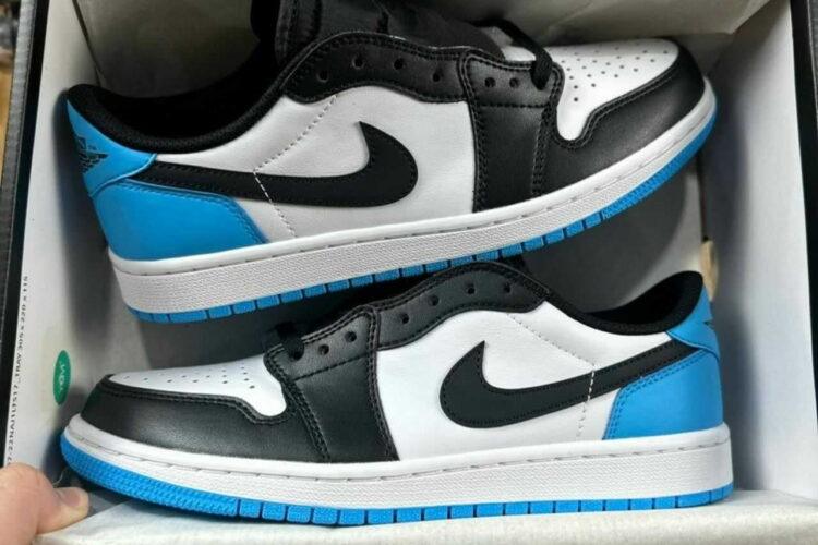 Giày Jordan 1 Low OG Black Dark Powder Blue Xanh Dương