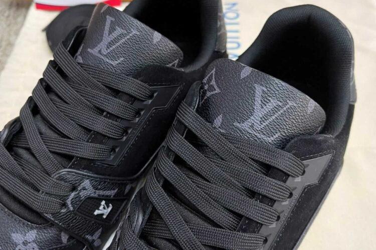 Giày Louis Vuitton LV Trainer Black Gray Monogram Đen Xám