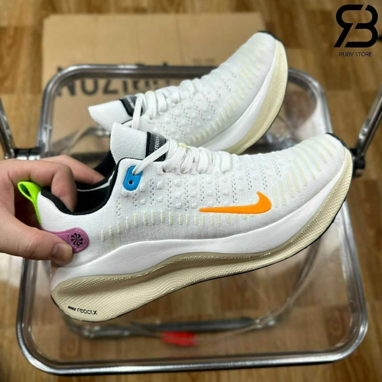 Giày Nike Reactx Infinity Run Flyknit 4 Fuchsia Dream White Multicolor