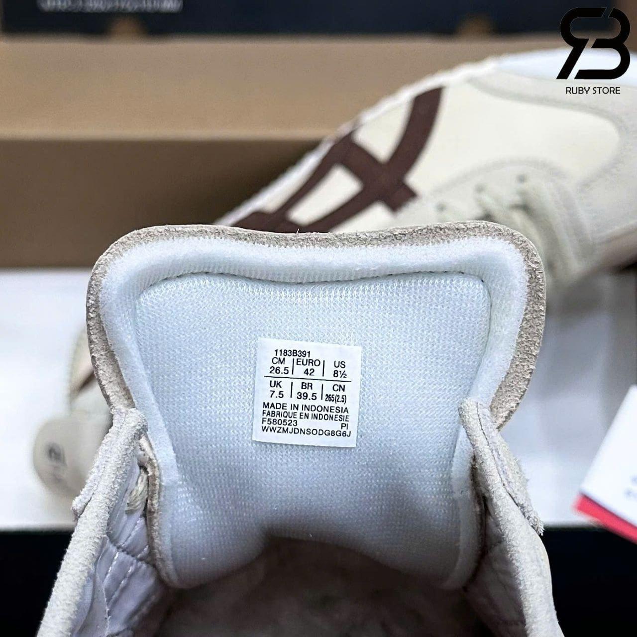 Giày Onitsuka Tiger Mexico 66 Beige Brown Be Sọc Nâu
