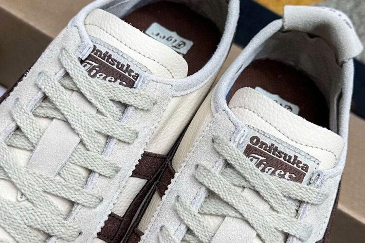 Giày Onitsuka Tiger Mexico 66 Beige Brown Be Sọc Nâu