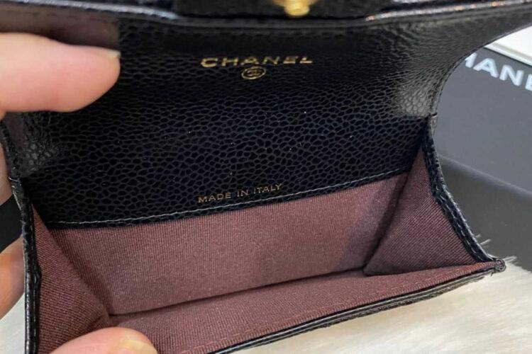 Ví Chanel Classic Flap Card Holder Black Caviar GHW