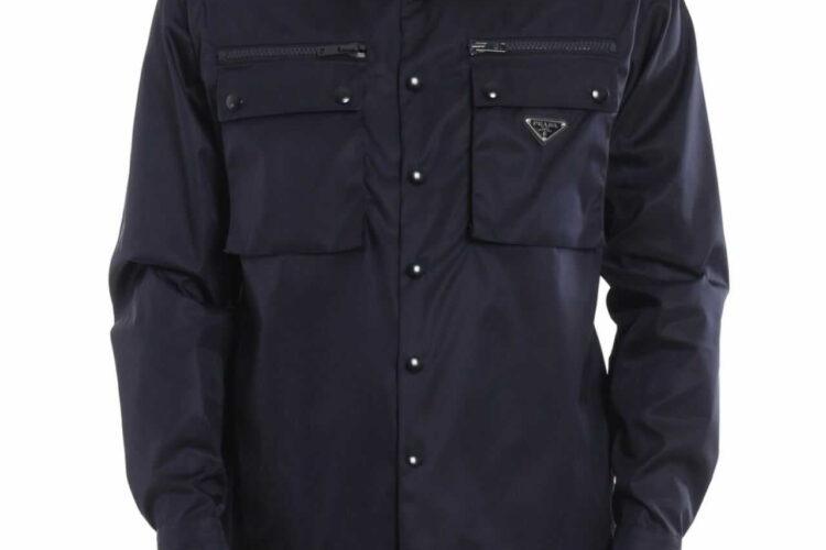 Áo Prada Nylon Gabardine Multipocket Shirt Black Màu đen