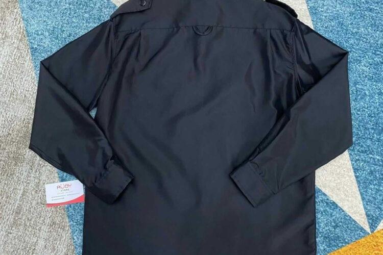 Áo Prada Nylon Gabardine Multipocket Shirt Black Màu đen