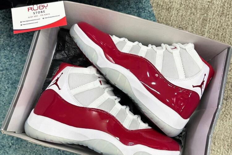 Giày Air Jordan 11 Retro Cherry Trắng Đỏ