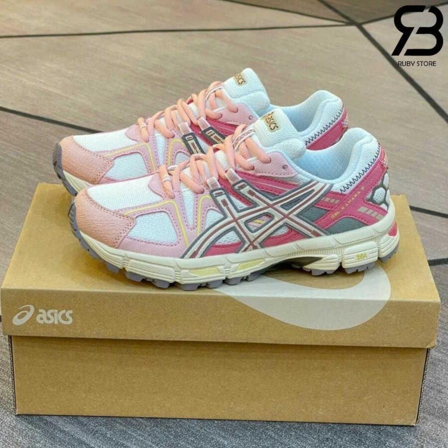 Giày Asics Gel Kahana 8 White Pink Trắng Hồng