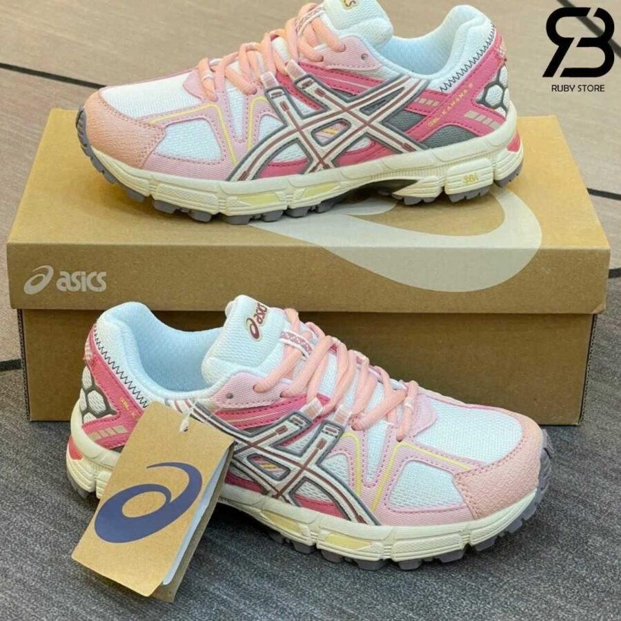 Giày Asics Gel Kahana 8 White Pink Trắng Hồng