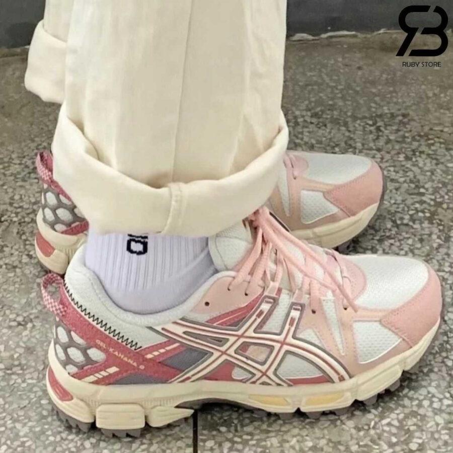 Giày Asics Gel Kahana 8 White Pink Trắng Hồng
