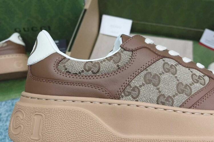 Giày Gucci GG Sneaker GG Beige Ebony Brown Màu Nâu