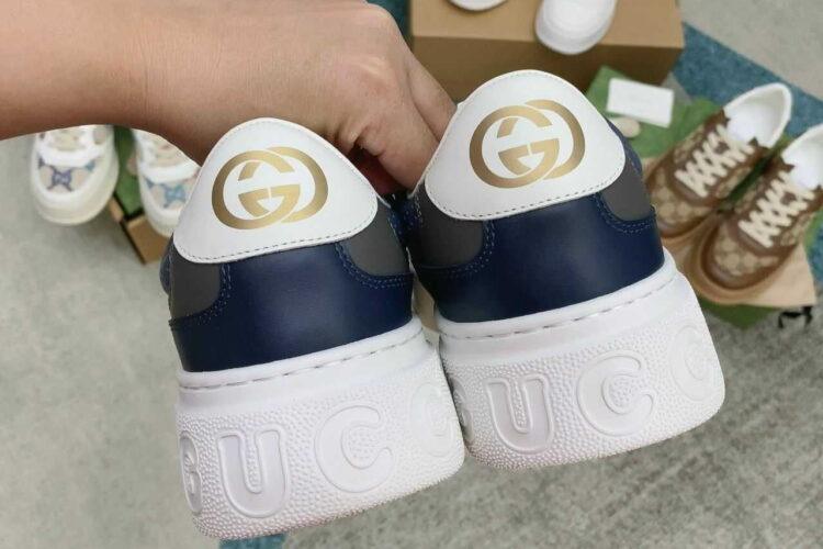 Giày Gucci GG Sneaker Navy Beige GC Xanh Navy