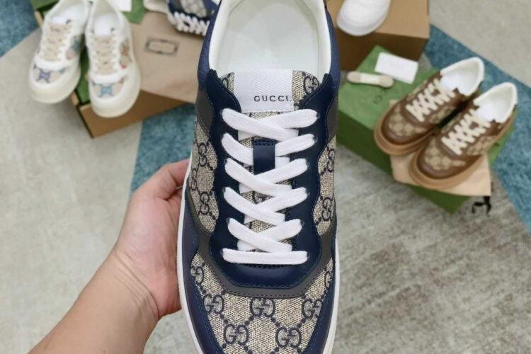 Giày Gucci GG Sneaker Navy Beige GC Xanh Navy