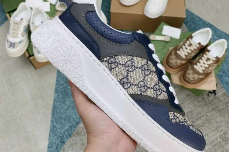 Giày Gucci GG Sneaker Navy Beige GC Xanh Navy