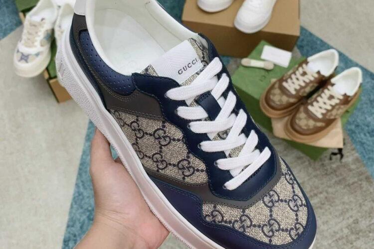 Giày Gucci GG Sneaker Navy Beige GC Xanh Navy