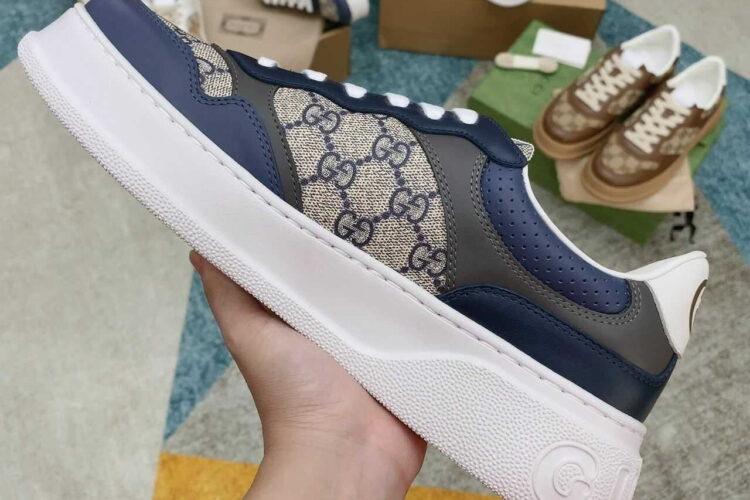Giày Gucci GG Sneaker Navy Beige GC Xanh Navy