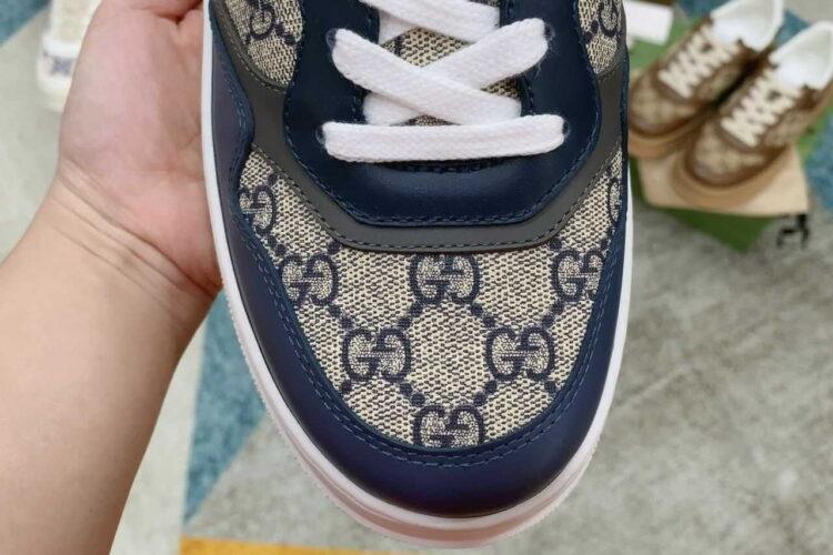 Giày Gucci GG Sneaker Navy Beige GC Xanh Navy