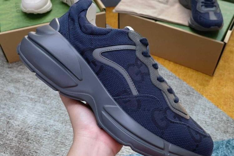 Giày Gucci Rhyton Blue Maxi GG Supreme Xanh Navy