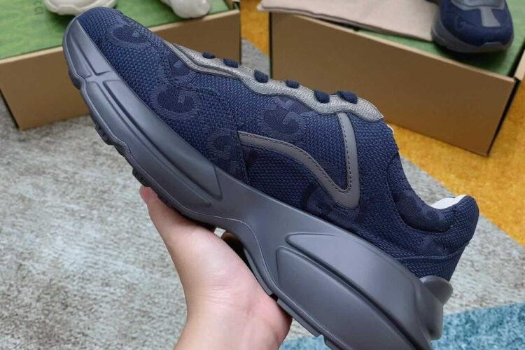 Giày Gucci Rhyton Blue Maxi GG Supreme Xanh Navy