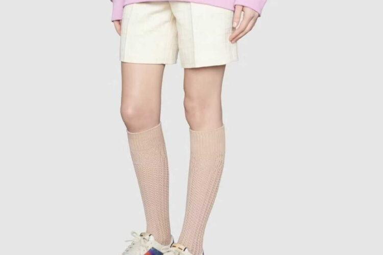 Giày Gucci Screener Blue GG Lame Màu Be Xanh Dương