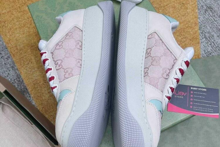 Giày Gucci Screener Pink GG Canvas Màu Hồng Be