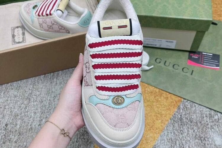 Giày Gucci Screener Pink GG Canvas Màu Hồng Be