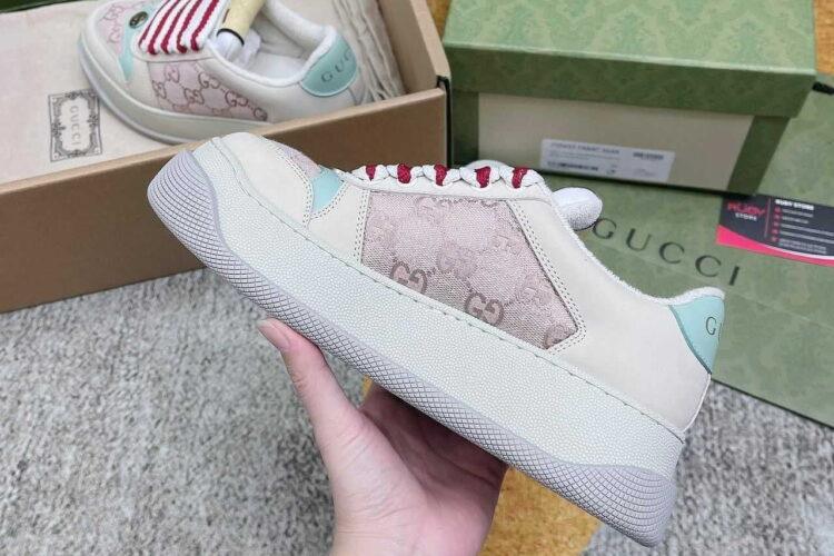 Giày Gucci Screener Pink GG Canvas Màu Hồng Be