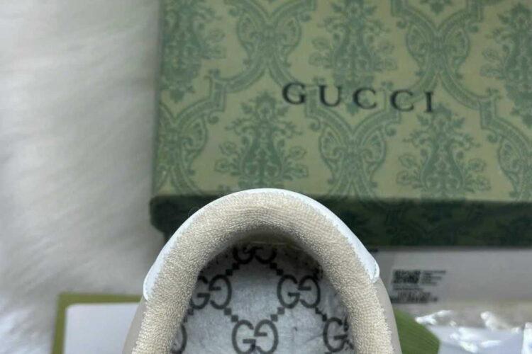 Giày Gucci Screener White GG Lame Màu Be Trắng Hồng