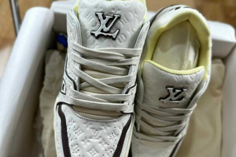 Giày Louis Vuitton LV Trainer 54 Monogram White Nubuck