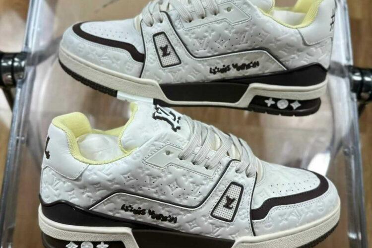 Giày Louis Vuitton LV Trainer 54 Monogram White Nubuck