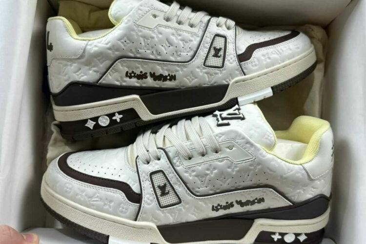 Giày Louis Vuitton LV Trainer 54 Monogram White Nubuck