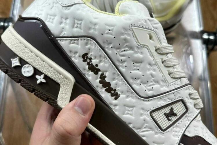 Giày Louis Vuitton LV Trainer 54 Monogram White Nubuck