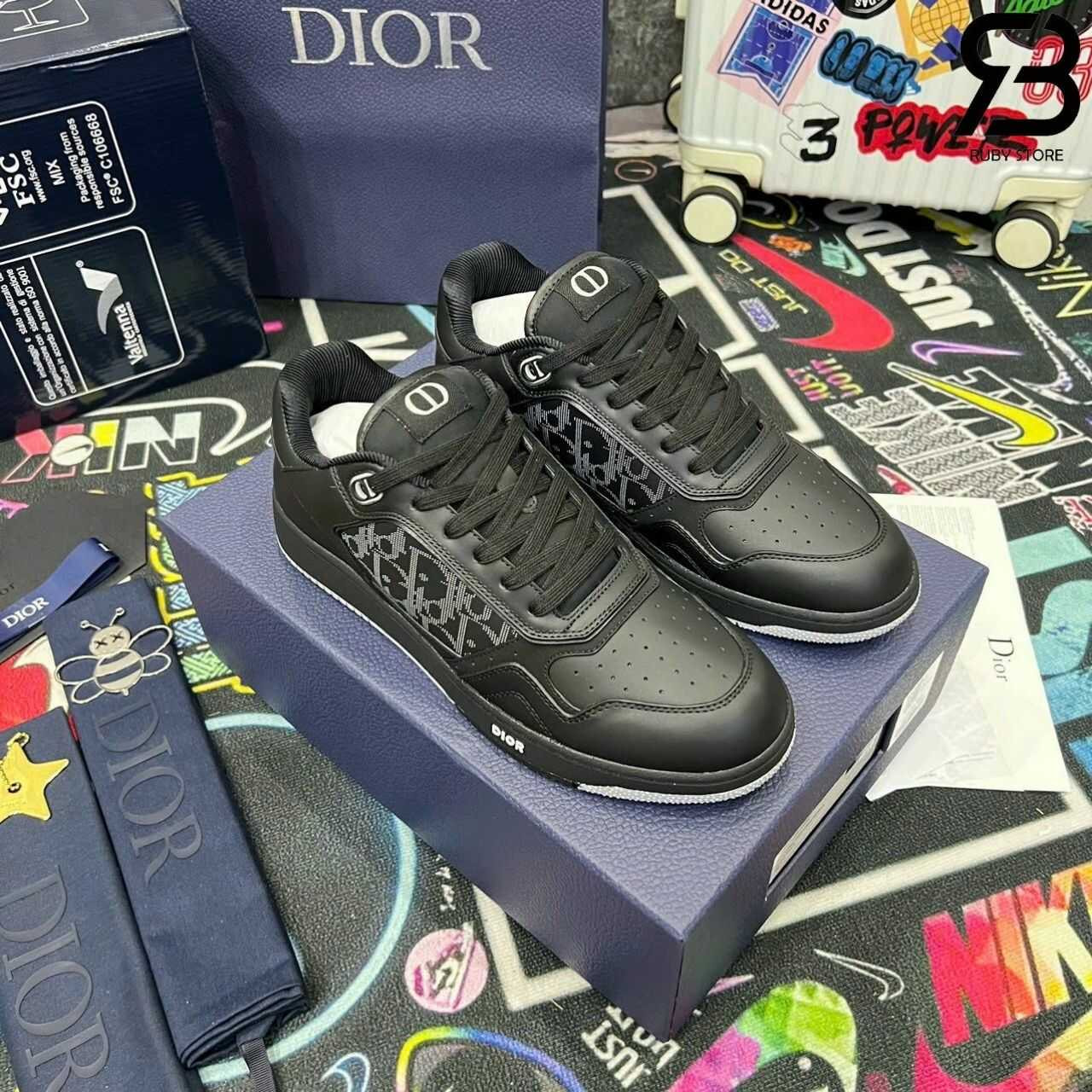 Giày Dior B27 Black Dior Oblique Galaxy Màu Đen