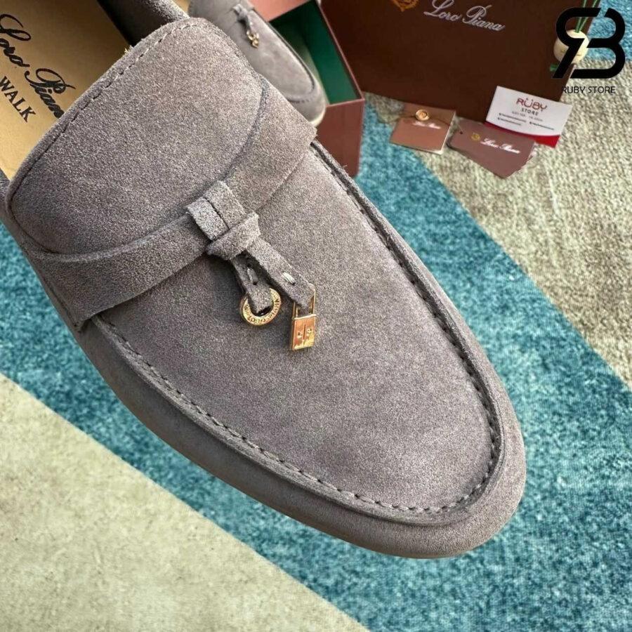 Giày Loro Piana Summer Walk Charm Loafer Grey