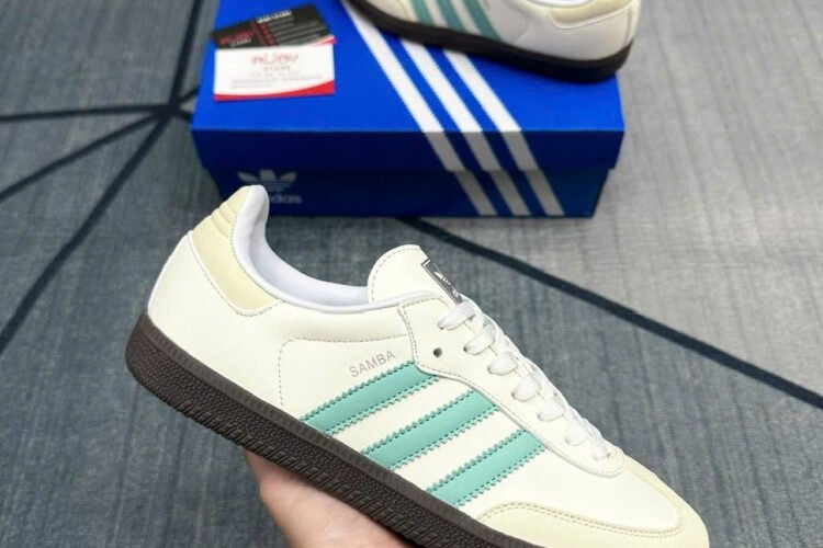 Giày adidas Samba OG Hazy Green Trắng sọc Xanh Lá