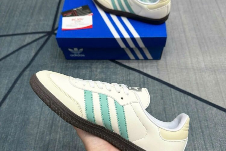 Giày adidas Samba OG Hazy Green Trắng sọc Xanh Lá