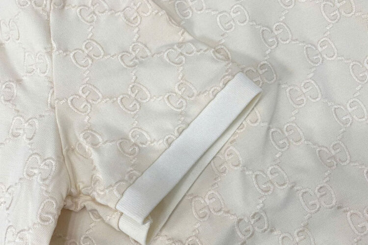 Áo Thun Gucci Cotton Piquet Polo With GG Ivory Màu Kem