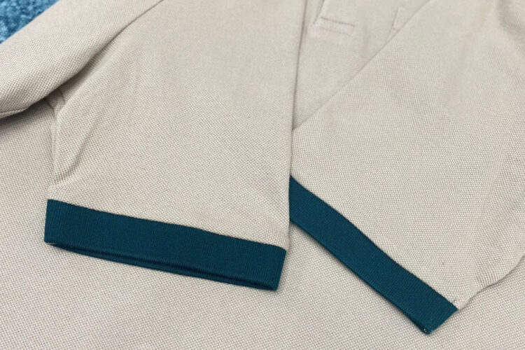 Áo Thun Gucci Cotton Piquet Polo With Web Collar Beige Màu Be