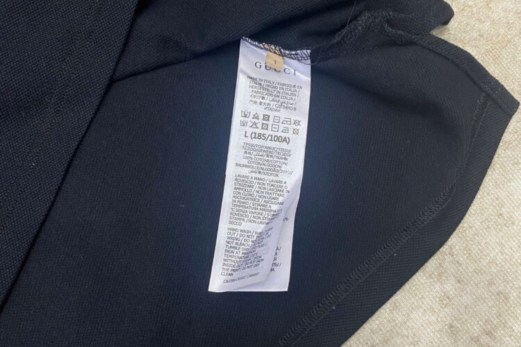 Áo Thun Gucci Cotton Piquet Polo With Web Collar Black đen