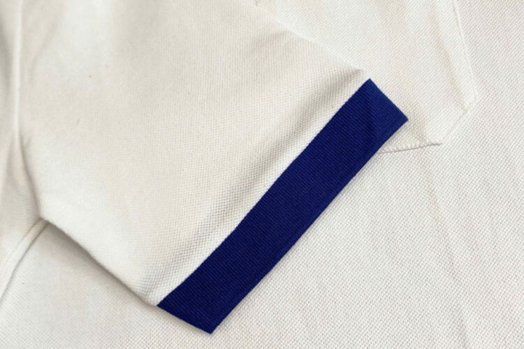 Áo Thun Gucci Cotton Piquet Polo With Web Collar White Trắng