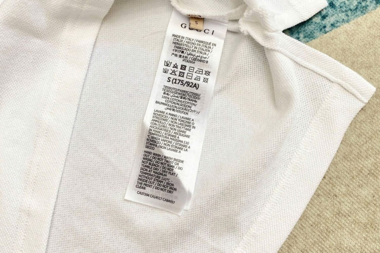 Áo Thun Gucci Cotton Piquet Polo With Web Collar White Trắng