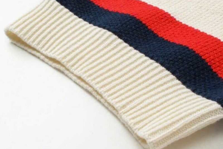 Áo Thun Gucci Knit Cotton Polo T-Shirt With Web Ivory Màu Kem