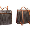 Balo Goyard Saint Léger Backpack Goyardine Black and Tan