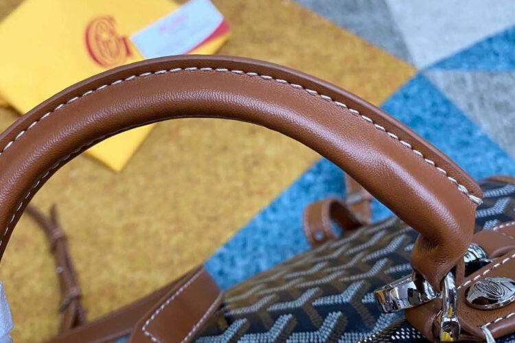 Balo Goyard Saint Léger Backpack Goyardine Black and Tan