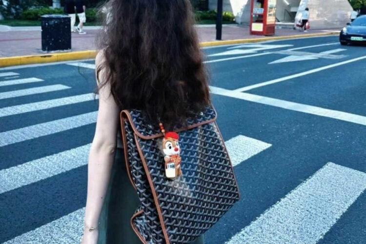 Balo Goyard Saint Léger Backpack Goyardine Black and Tan