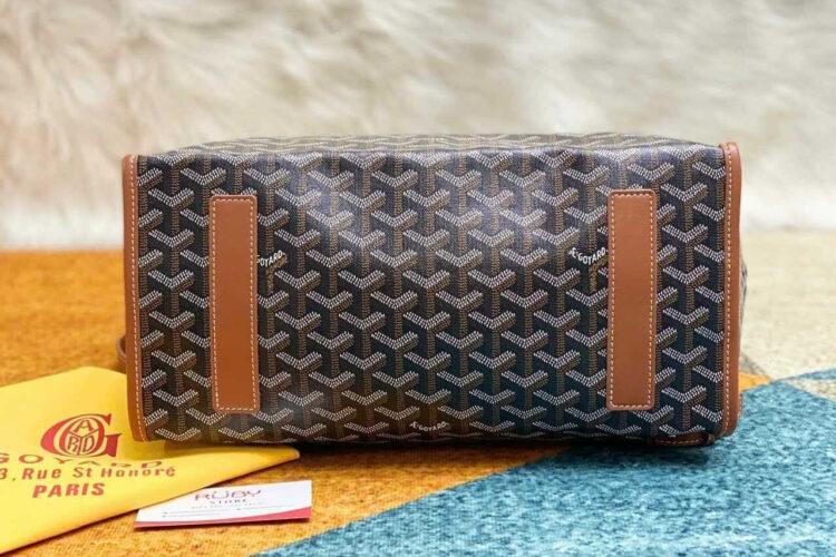 Balo Goyard Saint Léger Backpack Goyardine Black and Tan