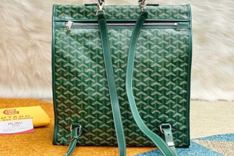 Balo Goyard Saint Léger Backpack Goyardine Green Xanh Lá