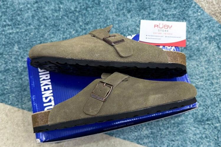 Dép Birkenstock Boston Soft Grey Green Màu Xám Xanh
