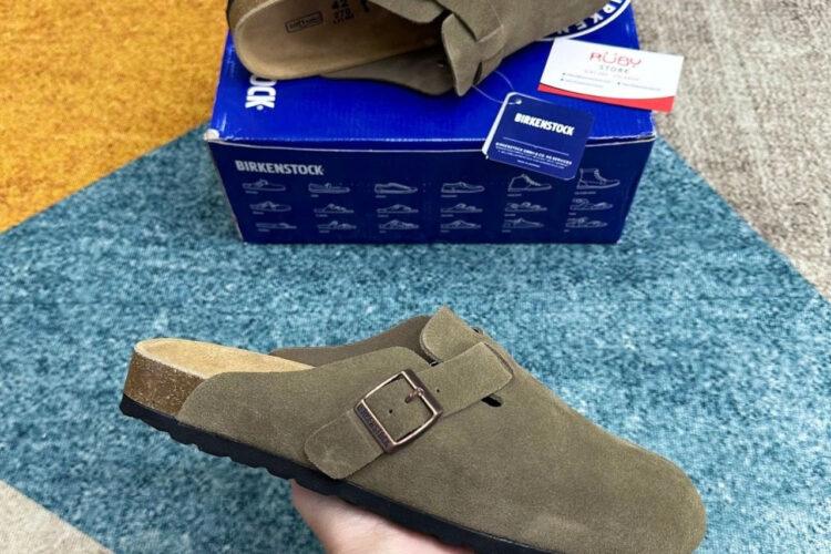Dép Birkenstock Boston Soft Grey Green Màu Xám Xanh