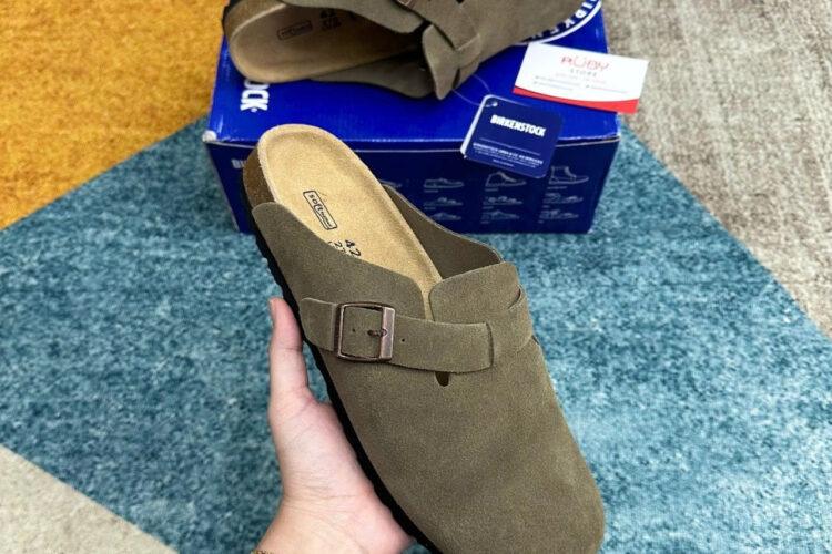 Dép Birkenstock Boston Soft Grey Green Màu Xám Xanh