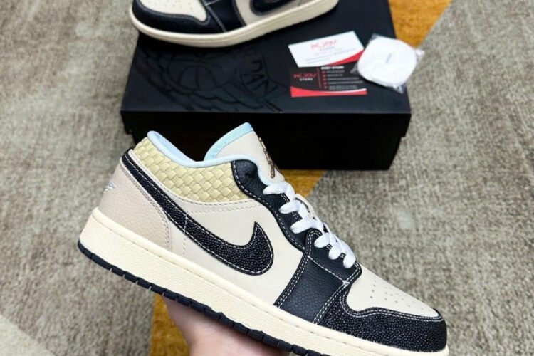 Giày Air Jordan 1 Low SE Coconut Milk Black Màu Be đen